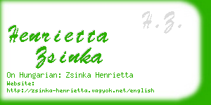 henrietta zsinka business card